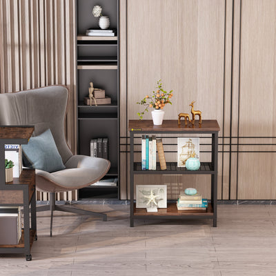 Display Rack 3-Tier Single French Oak Grey/ Black